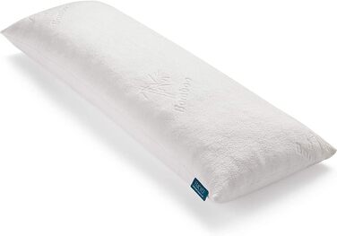 LUCID ортопедична подушка для сну на боці з подрібненої піни Memory Foam, тіло-подушка для вагітних, ультрам'який бамбуковий чохол, біла