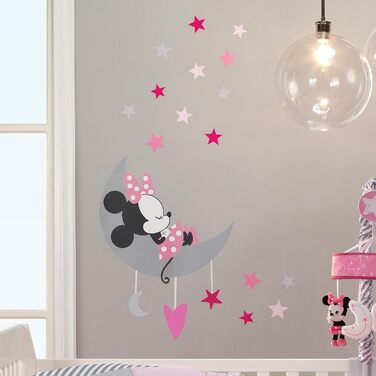 Настінні наклейки Disney Minnie Mouse від Lambs & Ivy, рожеві/сірі, для дитячої кімнати
