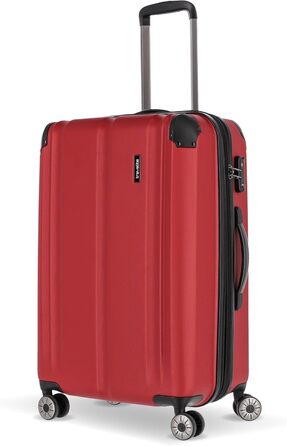 Валіза Travelite City 55 см, ручна поклажа, 4 колеса, жорсткий корпус, розширюється, стійка до подряпин, червона, 40-45 л