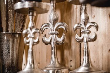 Набір з 3 підсвічників у вигляді лілії, алюмінієві, сріблясті, сучасний декор для стола, під свічки-стовпчики, 23/28/32 см, для весілля та вітальні