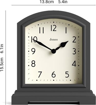 Годинник JONES CLOCKS® Tavern у класичному стилі для каміна, спальні, вітальні та офісу, настільний, поличний, компактний, зелений/темно-сірий