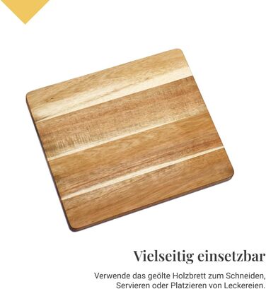 Дошка для нарізання з акації 25×29 см, міцна, екологічна, для кухні та гастро, з масиву, олійована, гігієнічна