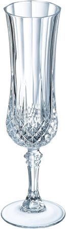 Келихи для шампанського Cristal d'Arques Paris Longchamp, 140 мл, прозорі, ударостійкі, набір 6 шт., вироблені у Франції