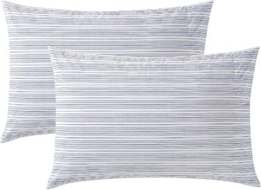 Комплект наволочок Nautica Beaux Stripe, 2 шт., бавовняний перкаль, синій, для дому, 50,8x76,2 см
