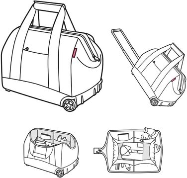 Reisenthel Allrounder Trolley – універсальна дорожня сумка на колесах з телескопічною ручкою, 2 плавні колеса, для подорожей, роботи та відпочинку, темно-синій Herringbone