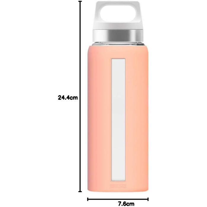 Скляна пляшка для води SIGG Dream 0.65 л з силіконовим чохлом, термостійка, без шкідливих речовин, герметична, рожева