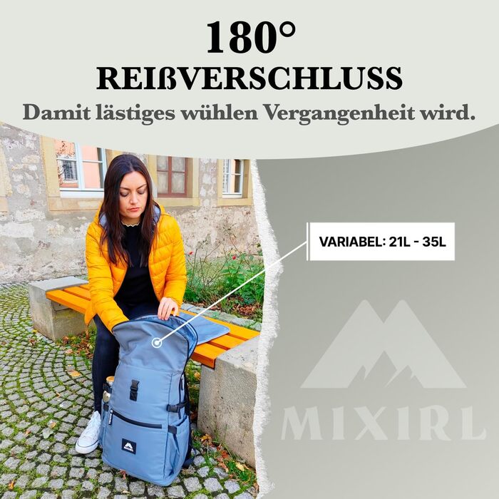 Дитячий рюкзак-переноска MIXIRL з пеленальним килимком, стильна сумка для мами, великий роллтоп-рюкзак з кріпленням на візок