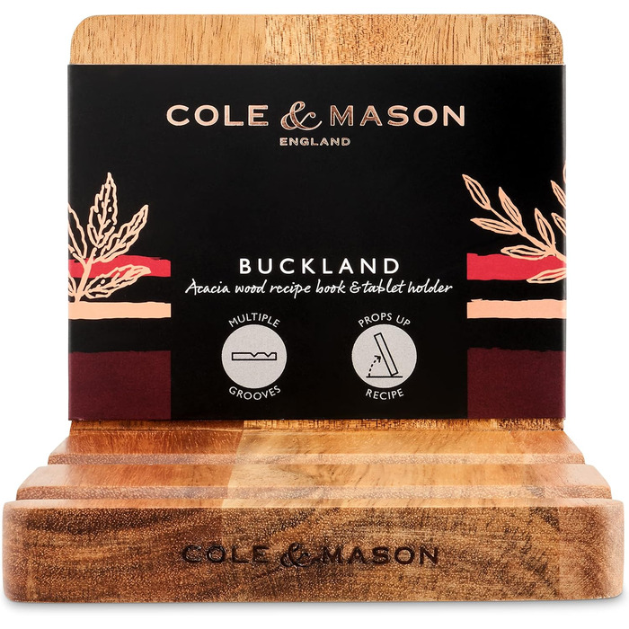 Підставка для книг і планшетів Cole & Mason Buckland з акації, кухонний тримач для кулінарних книг, не для посудомийки