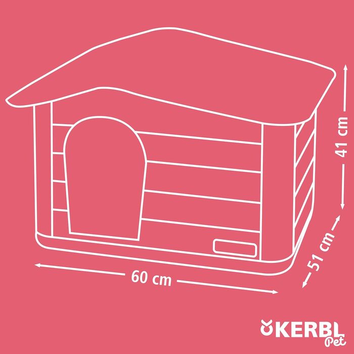 Будиночок для котів Kerbl Paola Eco, стійкий до УФ та погодних умов, котяча хатинка для дому та вулиці, 60x51x41 см, сіро-зелений/коричневий