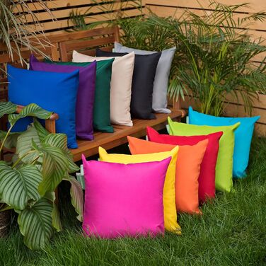 Водонепроникна декоративна подушка Gardenista для садових меблів, 45x45 см, комплект 4 шт, рожева, наповнювач з пінополіуретану, зручна для вулиці