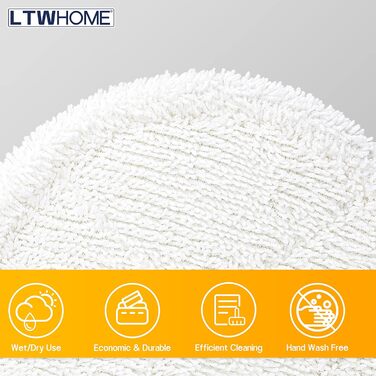Набір змінних насадок для мийки підлоги LTWHOME 16 см, 10 шт, сумісні з Floating Mop, модель M30457