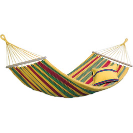 Гамак AMAZONAS Aruba Juniper, водостійкий, UV-захист, 210x80 см, до 180 кг, жовтий смугастий