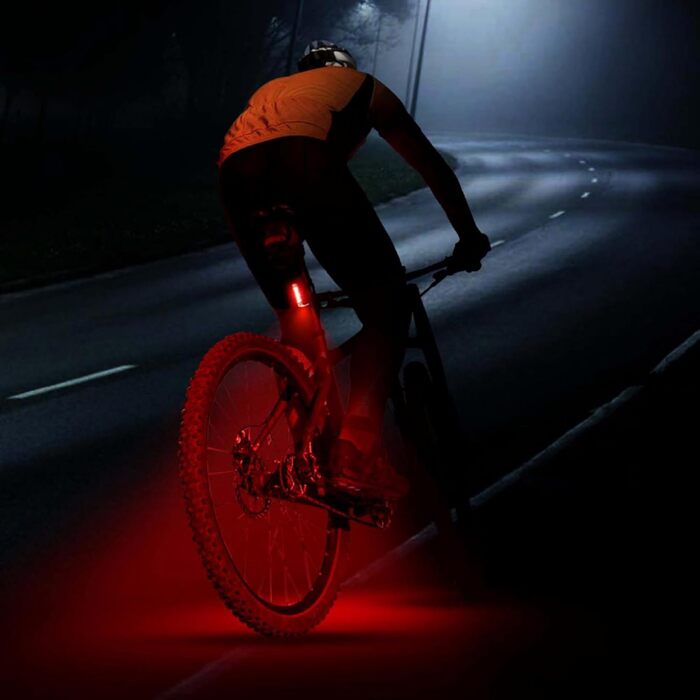 Fischer велосипедний LED задній ліхтар Twin Stop, з акумулятором, 360° підсвічуванням, до 8 годин роботи, USB зарядка, чорний