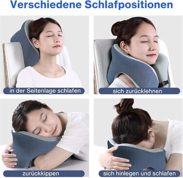 Ортопедична подушка для шиї Yeelan з піни Memory Foam, U-подібна дорожня подушка для дорослих, універсальна для літака, дому, офісу та кемпінгу, сіра