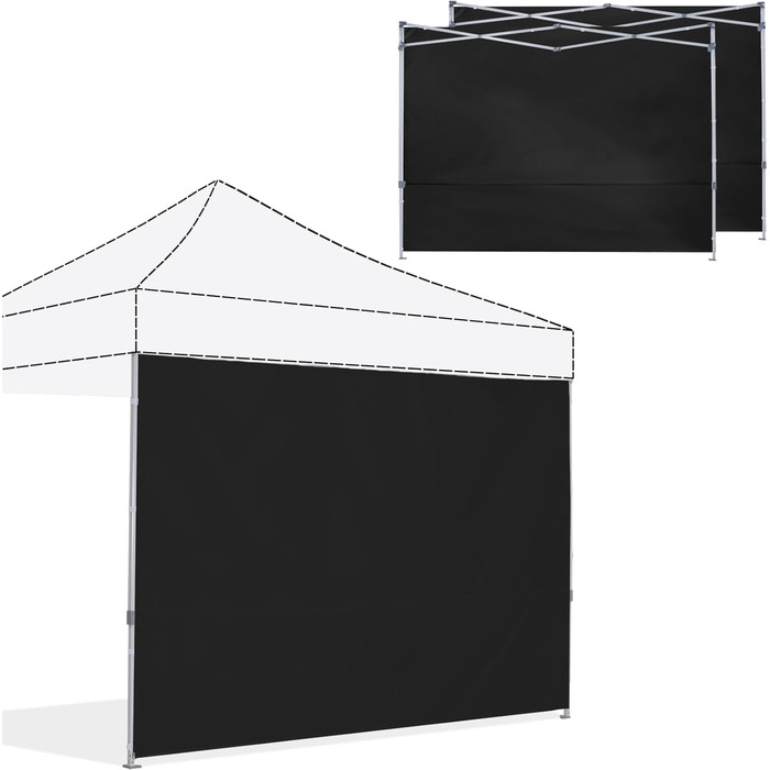 Бічна стінка для тенту ABCCANOPY SunWall 3x3 м, 3 шт, чорна, тільки бокова панель