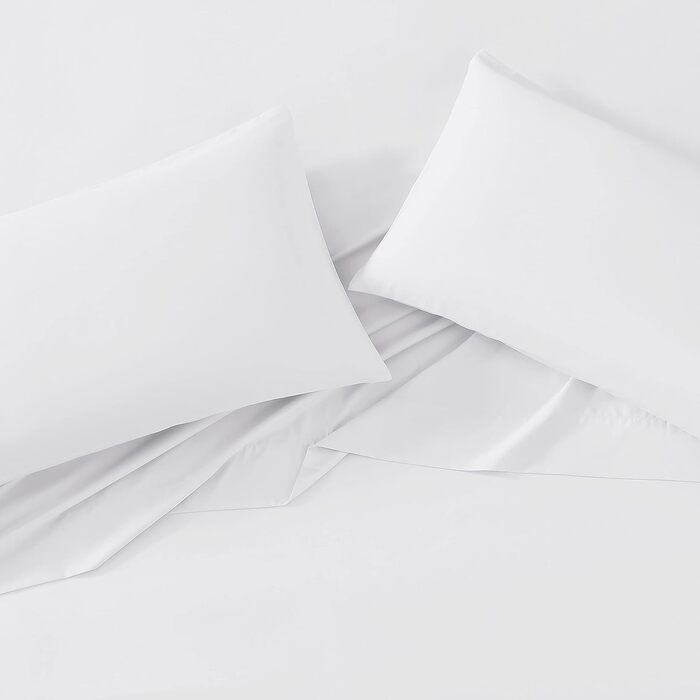 Комплект постільної білизни Laura Ashley для двоспального ліжка King Size, розкішна сатинова бавовна, щільність 800 ниток, білий, однотонний, м'який і гладкий текстиль для дому
