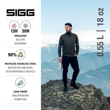 Термос-бутилка SIGG Hot & Cold One з ситечком для чаю, 0,55 л, нержавіюча сталь 18/8, ізольована, герметична, BPA-free