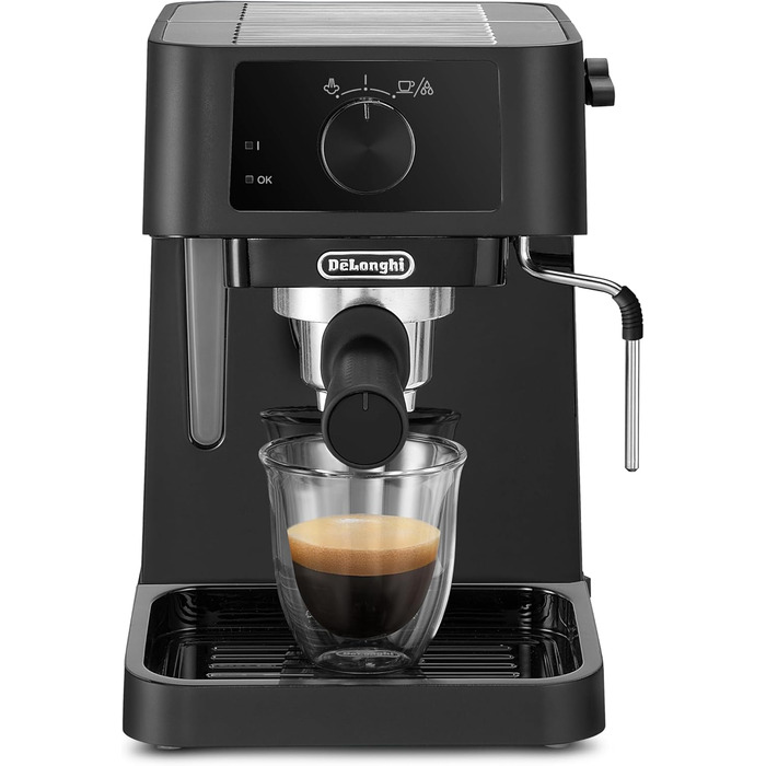 De'Longhi Stilosa EC 230.BK – традиційна еспресо-кавоварка з ручним капучинатором, для меленої кави, бак 1 л, 1100 Вт, чорна