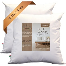 Декоративна подушка GM Soft Cloud 65x65 см, антиалергенна, з наповнювачем із гіпоалергенної фібри, чохол 100% бавовна, для ліжка, дивана, крісла, вироблено в Італії