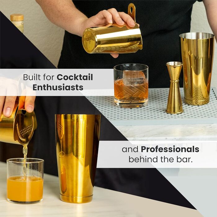 Професійний бостонський шейкер Top Shelf Bar Supply з нержавіючої сталі, 2 предмети, 18 і 28 унцій, для коктейлів