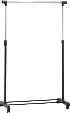 Шафа для одягу Amazon Basics з двома полицями, біла, хром, 91.5-145x42x134-161 см