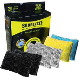 Губки Squeezzee з миючим засобом, двосторонні, стійкі до подряпин, для кухні та дому, 6 шт, до 300 використань