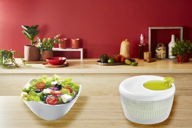 Сушарка для салату Moulinex Classic 5 л, для 5-7 осіб, з кнопкою стоп, підходить для посудомийної машини, швидке віджимання, K1690104