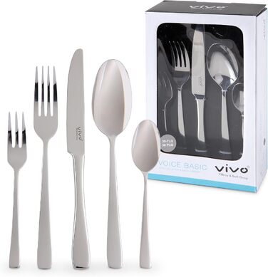 Набір столових приборів vivo by Villeroy & Boch Voice Basic, 30 предметів, нержавіюча сталь, для 6 осіб, можна мити в посудомийній машині