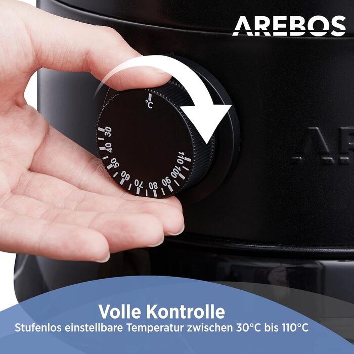 Електричний диспенсер для глінтвейну Arebos 6,8 л, 950 Вт, з термостатом, краном, піддоном, захистом від перегріву, температурний режим 30-110°C, чорний