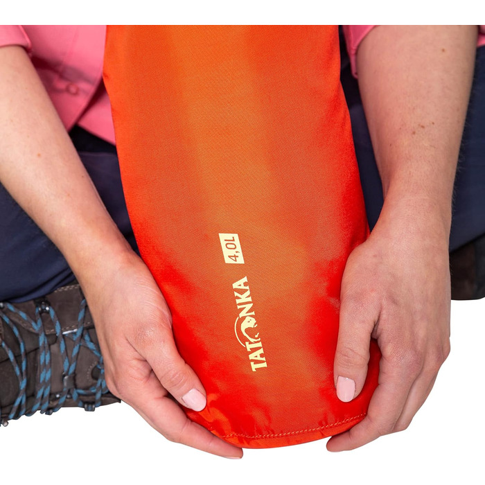Водонепроникний мішок Tatonka Packsack Dry Sack 4 л, червоно-оранжевий, з клапаном-ролом, із переробленого поліестеру