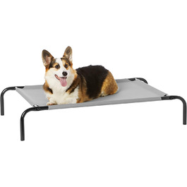 Підняте охолоджуюче ліжко для собак Amazon Basics, сіре, 130x80x19 см (M)