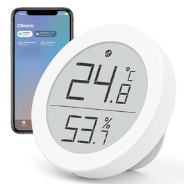 Qingping Термометр-гігрометр із сенсором, підтримка Apple HomeKit, бездротовий монітор температури та вологості з E-Ink дисплеєм, Thread/Bluetooth, для iOS
