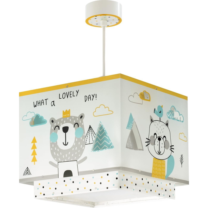 Дитяча підвісна лампа Dalber Hello Little з ведмедями, 24x24x21 см