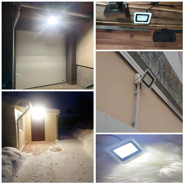 MIWATT LED прожектор для вулиці, 2 шт, 50 Вт, 4000 Лм, холодне біле світло 6000K, IP68 водонепроникний, для двору, гаража, саду
