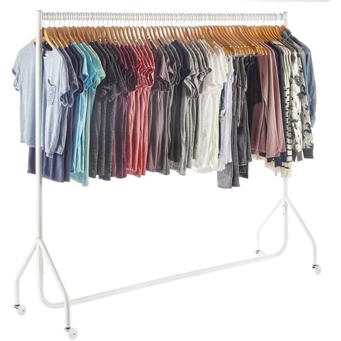 Металева стійка для одягу The Shopfitting Shop 1,83 м x 1,54 м, біла, 32 мм, сталева, міцна