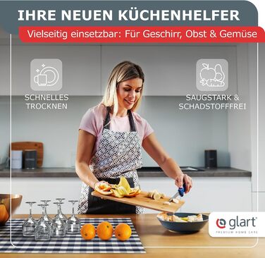 Набір кухонних рушників Glart 48GS, 10 шт, преміум, 100% бавовна, OEKO-TEX, 45x90 см, чорні, передпрані, для посуду та кухні
