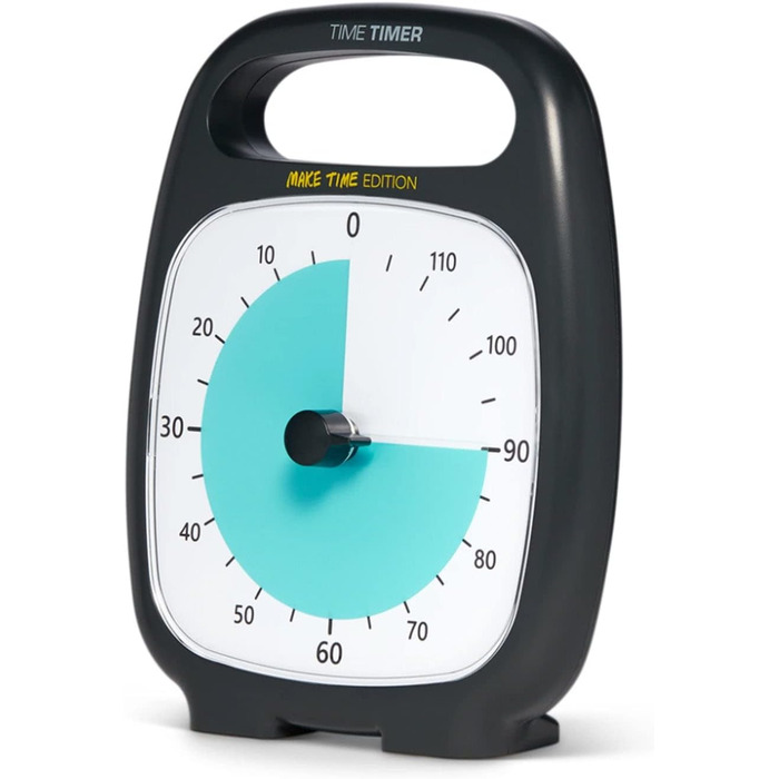 Візуальний таймер Time Timer PLUS 120 хв Make Time Edition для дітей, навчання, занять та кухні, чорний