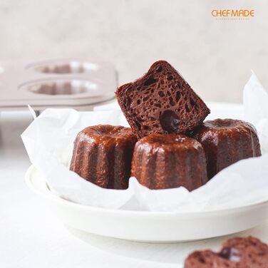 Форма для випікання канеле CHEFMADE, 6 осередків, антипригарна, для кексів і мафінів, шампань золото