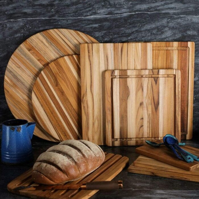 Дерев'яна дошка для нарізання Teakhaus Essential з тика, 30,5x20x1,4 см, FSC, мінімалістичний дизайн, кухонна дошка для чистого нарізання
