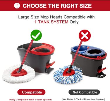 Набір із 12 мікрофібрових насадок для швабри O-Cedar Easy Wring Spin Mop, змінні головки для легкого прибирання