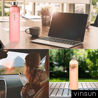 VINSUN пляшка для води 650/1000/1500 мл, тританова, герметична, без BPA, для газованої води, спорт, школа, офіс, велосипед