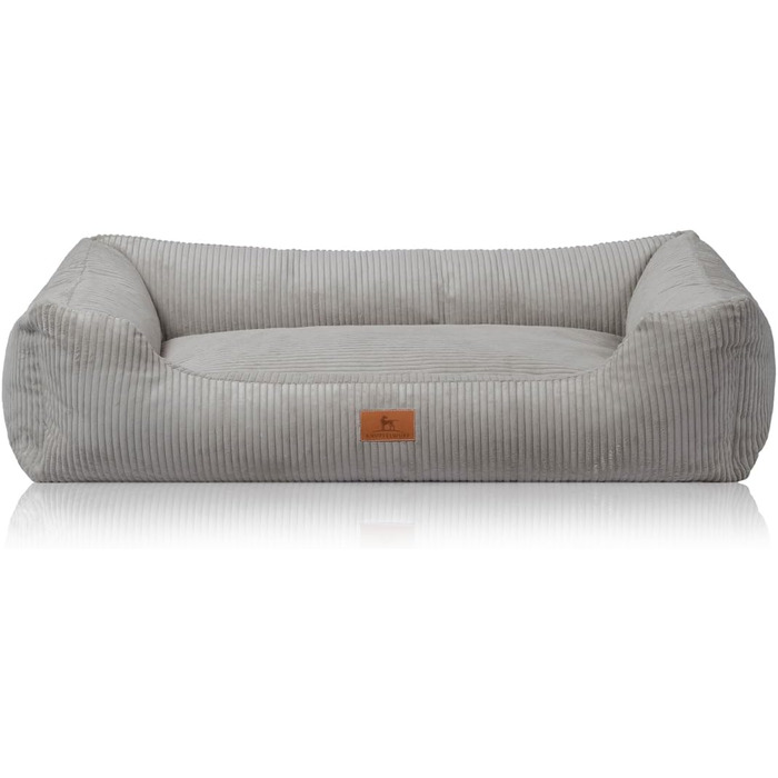 Лежак для собак Knuffelwuff Olivia XL 105x75 см, світло-сірий, знімний та праний чохол, кордовий матеріал, для великих, середніх і малих порід