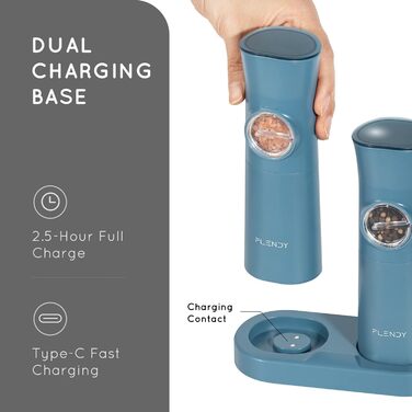 Електричний набір млинків для солі та перцю Schwerkraft, 2 шт, з USB-C зарядкою, для сухих спецій
