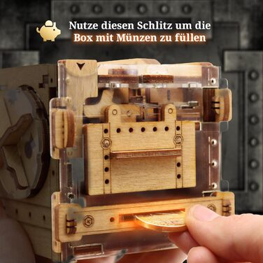 3D головоломка iDventure Amazeing Safe – дерев'яна скринька-скарбничка, сейф-лабіринт, подарункова квест-скриня для грошей, escape room для дорослих, чоловічий подарунок