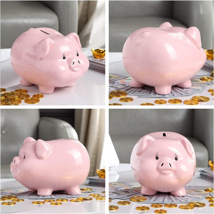 Керамічна скарбничка-свинка Pig World для дітей і дорослих, подарунок, дитячий декор, сувенір, рожева
