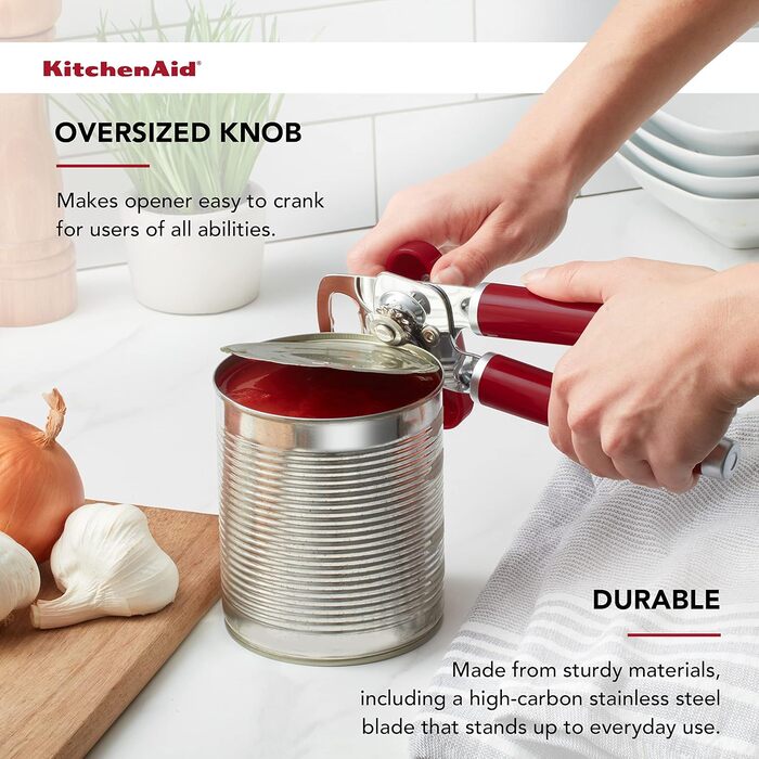 Кухонний відкривачка KitchenAid для консервів і пляшок, класичний, багатоцільовий, червоний Empire