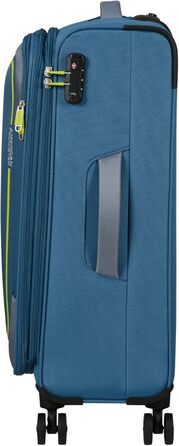 Валіза American Tourister Pulsonic Spinner L, розширювана, 81 см, 113/122 л, синя, поліестер