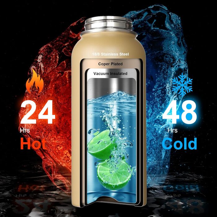 OneTigris пляшка для води з нержавіючої сталі 0,9 л, ізотермічна спортивна фляга для велосипеда, кемпінгу, йоги, спортзалу, Softair, 32oz, камуфляж