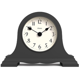 Настільний годинник JONES CLOCKS Speakeasy у класичному стилі Наполеонівської шапки, темно-сірий, для столу, полиці чи тумбочки