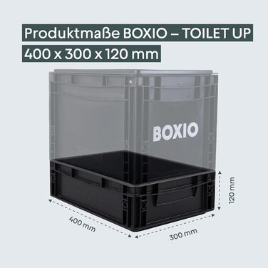 Пластикова коробка BOXIO SOLO з кришкою, 40x30x28 см, євроконтейнер для зберігання і транспортування, для кемпінгу, човна, гаража чи саду, штабельована з іншими євробоксами